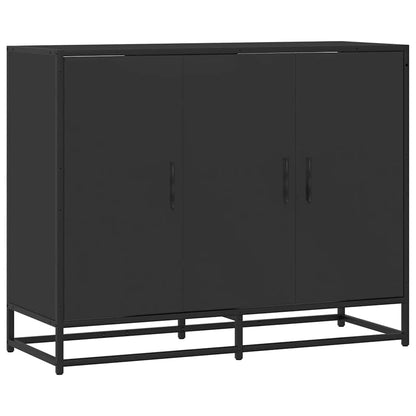 Credenza Nera 94x35x76 cm in Legno Multistrato