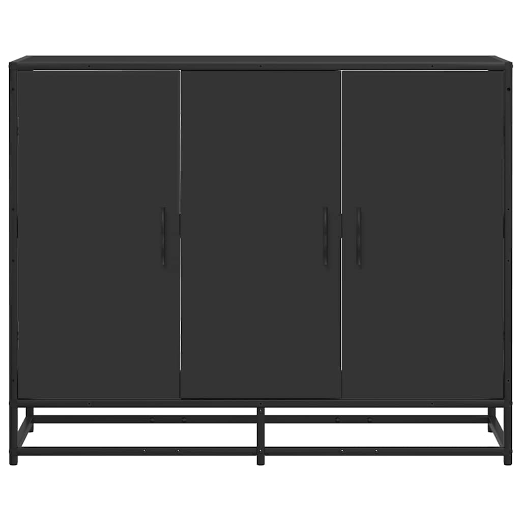 Credenza Nera 94x35x76 cm in Legno Multistrato