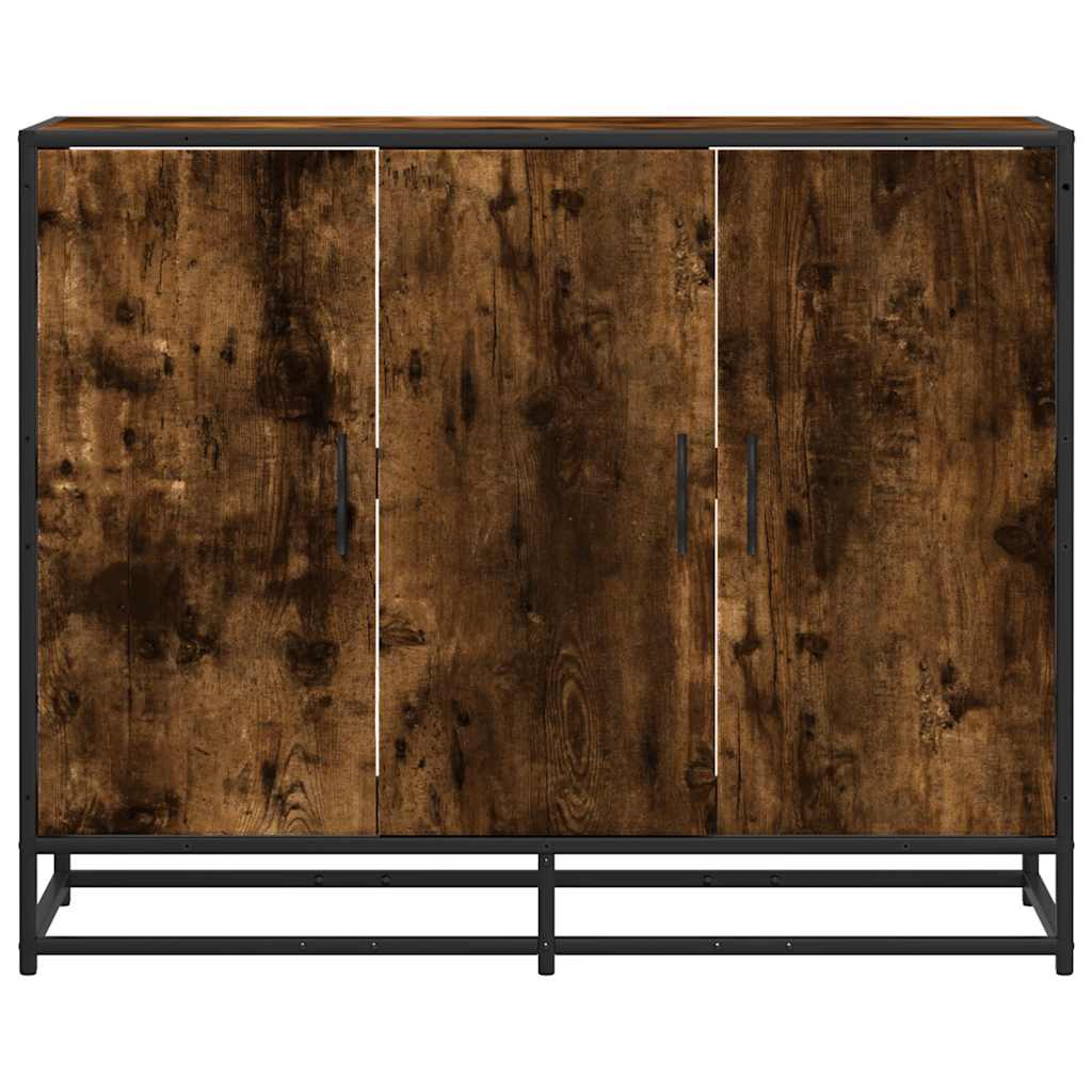 Credenza Rovere Fumo 94x35x76 cm in Legno Multistrato