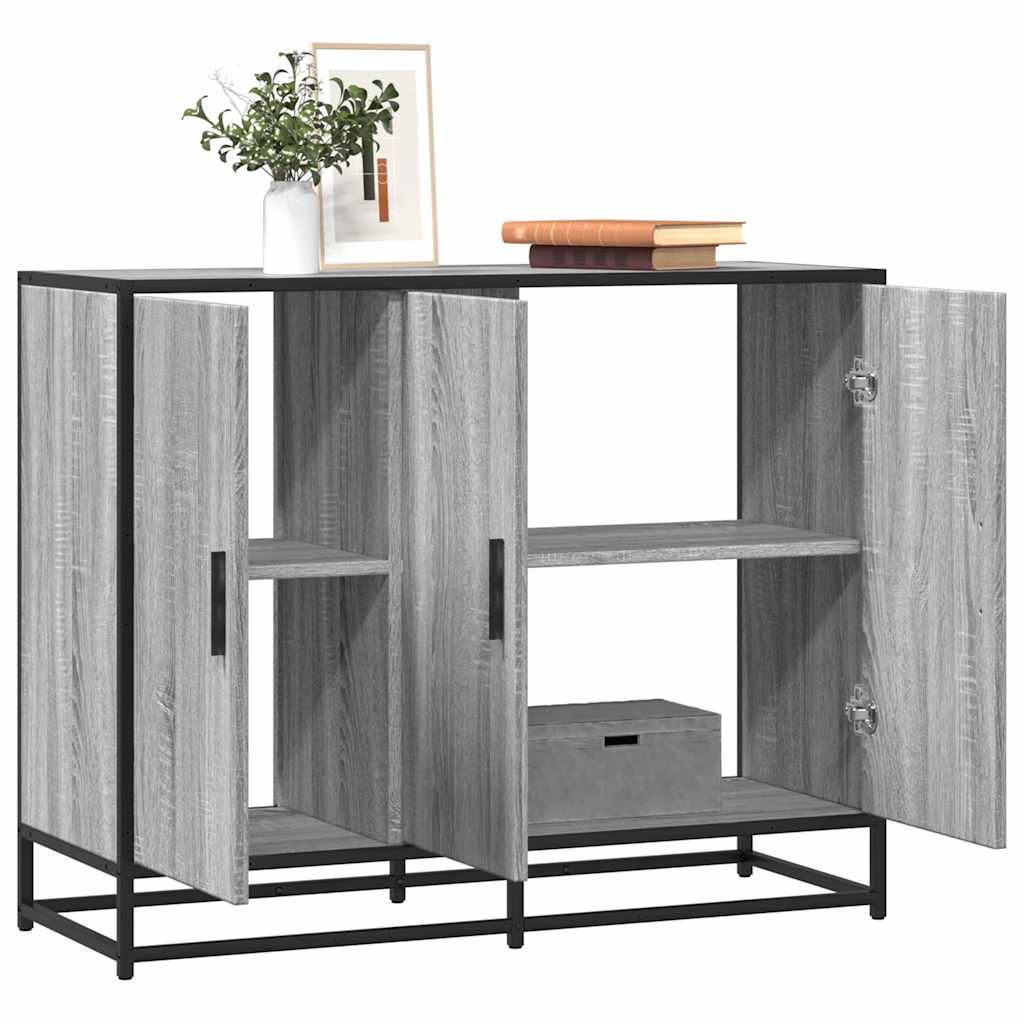 Credenza Grigio Sonoma 94x35x76 cm in Legno Multistrato