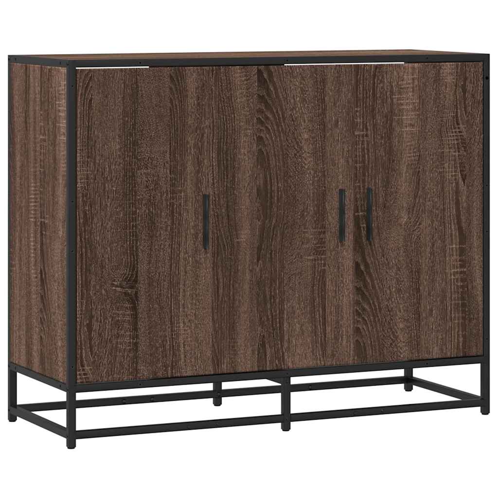 Credenza Rovere Marrone 94x35x76 cm in Legno Multistrato