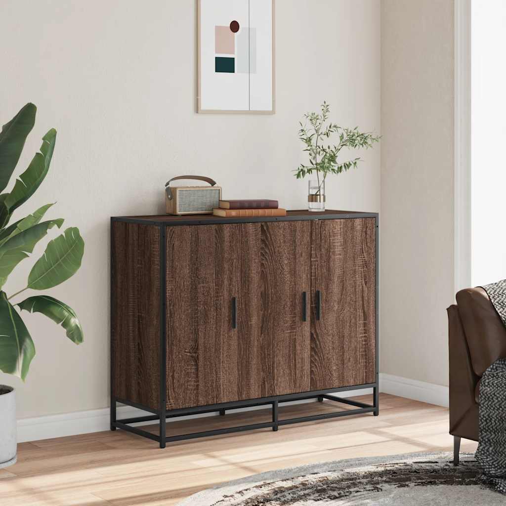 Credenza Rovere Marrone 94x35x76 cm in Legno Multistrato
