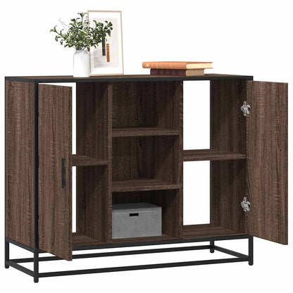 Credenza Rovere Marrone 92x35x76 cm in Legno Multistrato
