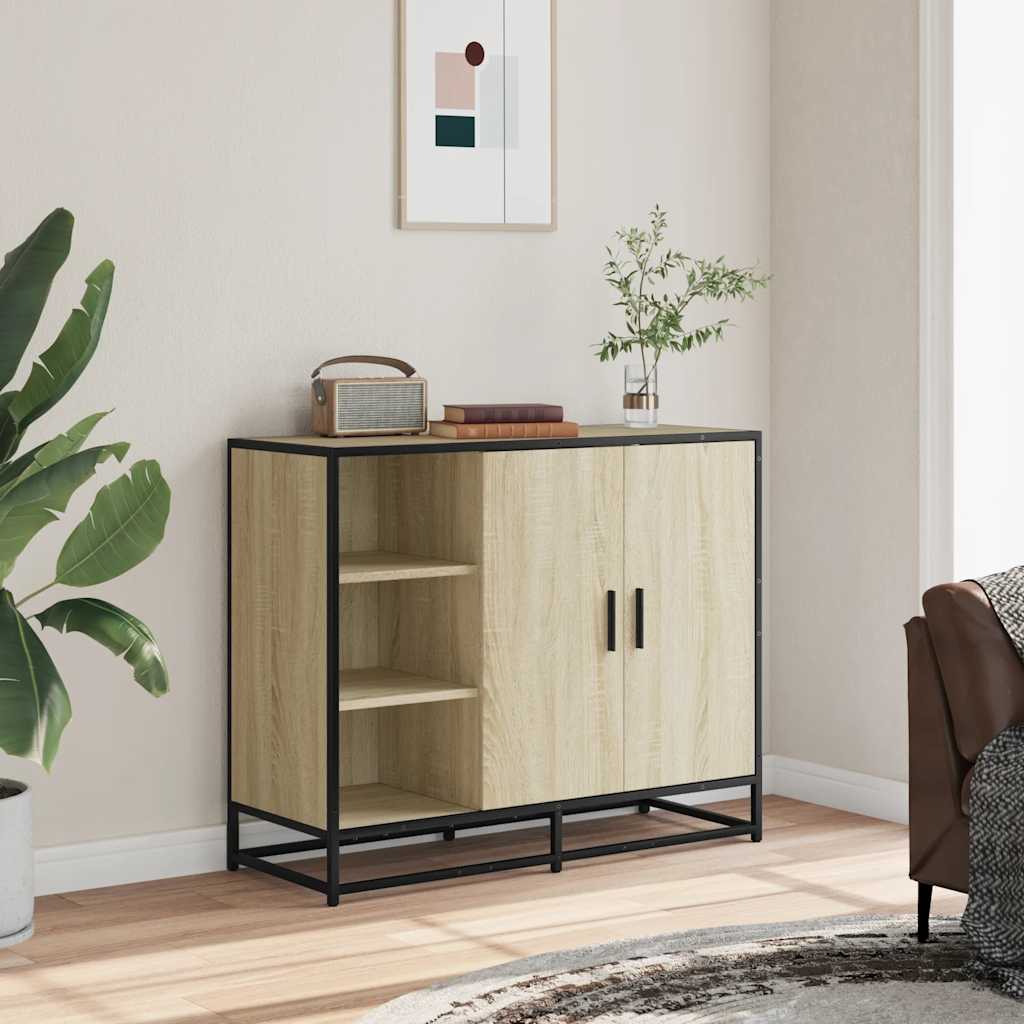 Credenza Rovere Sonoma 92x35x76 cm in Legno Multistrato
