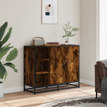Credenza Rovere Fumo 92x35x76 cm in Legno Multistrato