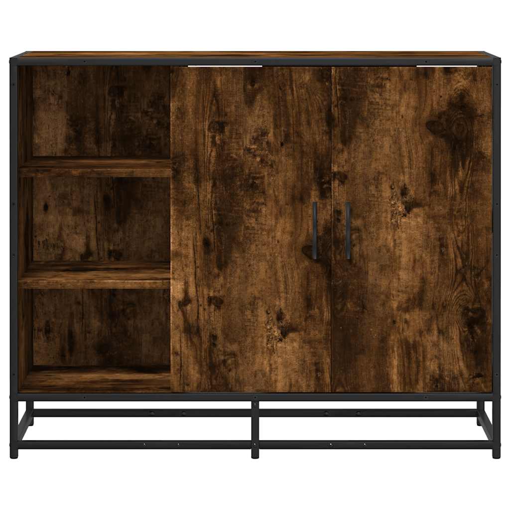Credenza Rovere Fumo 92x35x76 cm in Legno Multistrato