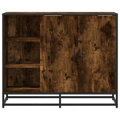 Credenza Rovere Fumo 92x35x76 cm in Legno Multistrato