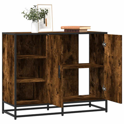 Credenza Rovere Fumo 92x35x76 cm in Legno Multistrato