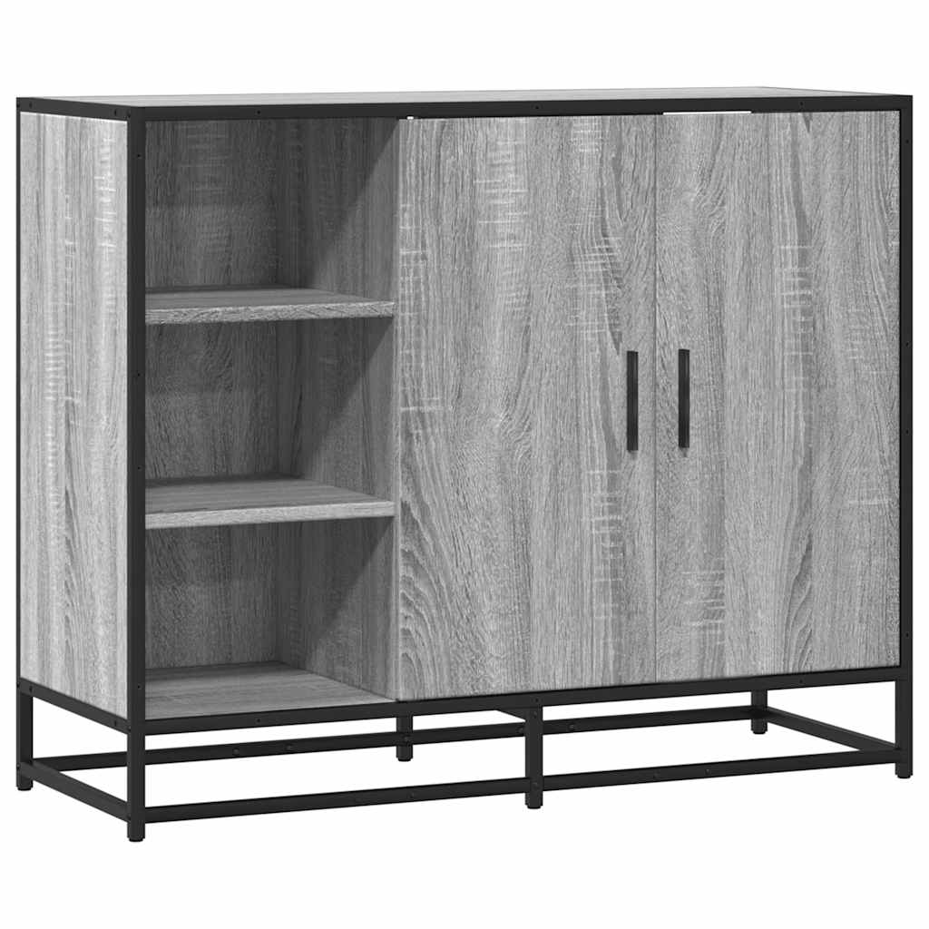 Credenza Grigio Sonoma 92x35x76 cm in Legno Multistrato