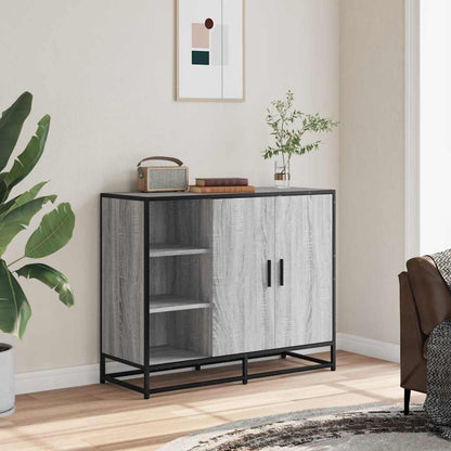 Credenza Grigio Sonoma 92x35x76 cm in Legno Multistrato