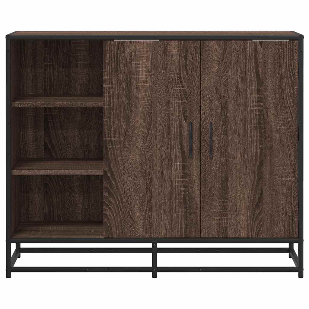 Credenza Rovere Marrone 92x35x76 cm in Legno Multistrato