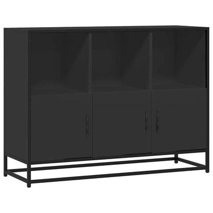 Credenza Nera 100x35x76 cm in Legno Multistrato