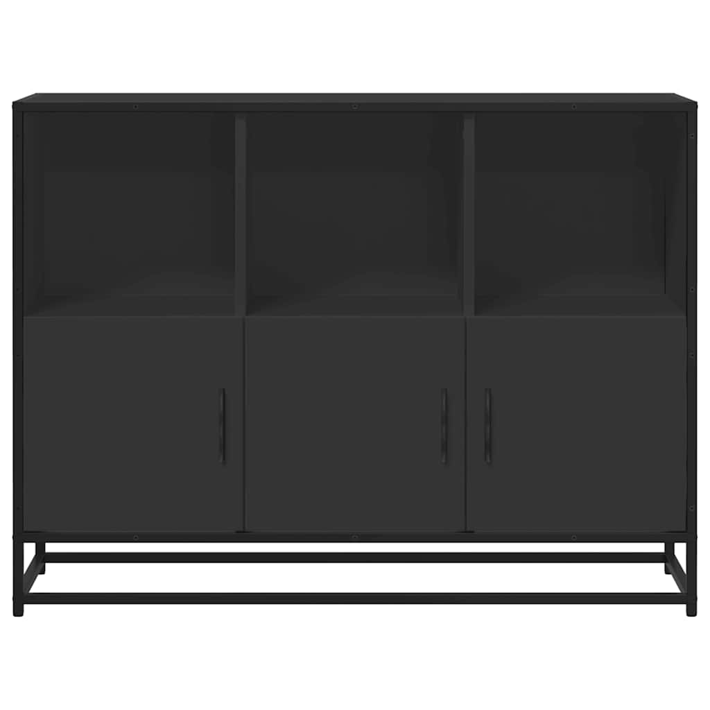 Credenza Nera 100x35x76 cm in Legno Multistrato