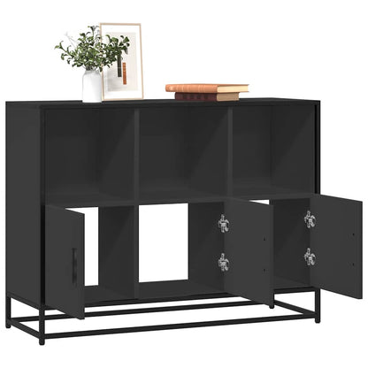 Credenza Nera 100x35x76 cm in Legno Multistrato