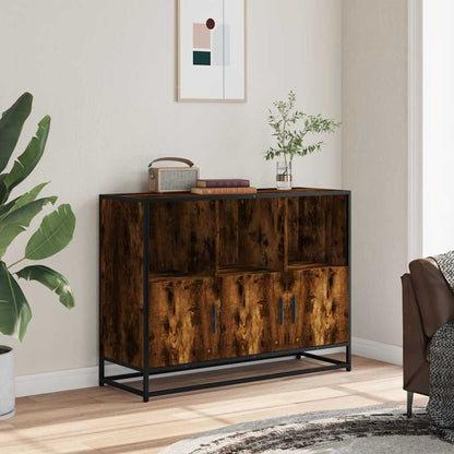 Credenza Rovere Fumo 100x35x76 cm in Legno Multistrato