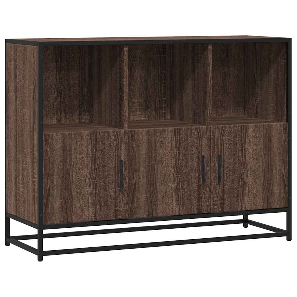 Credenza Rovere Marrone 100x35x76 cm in Legno Multistrato