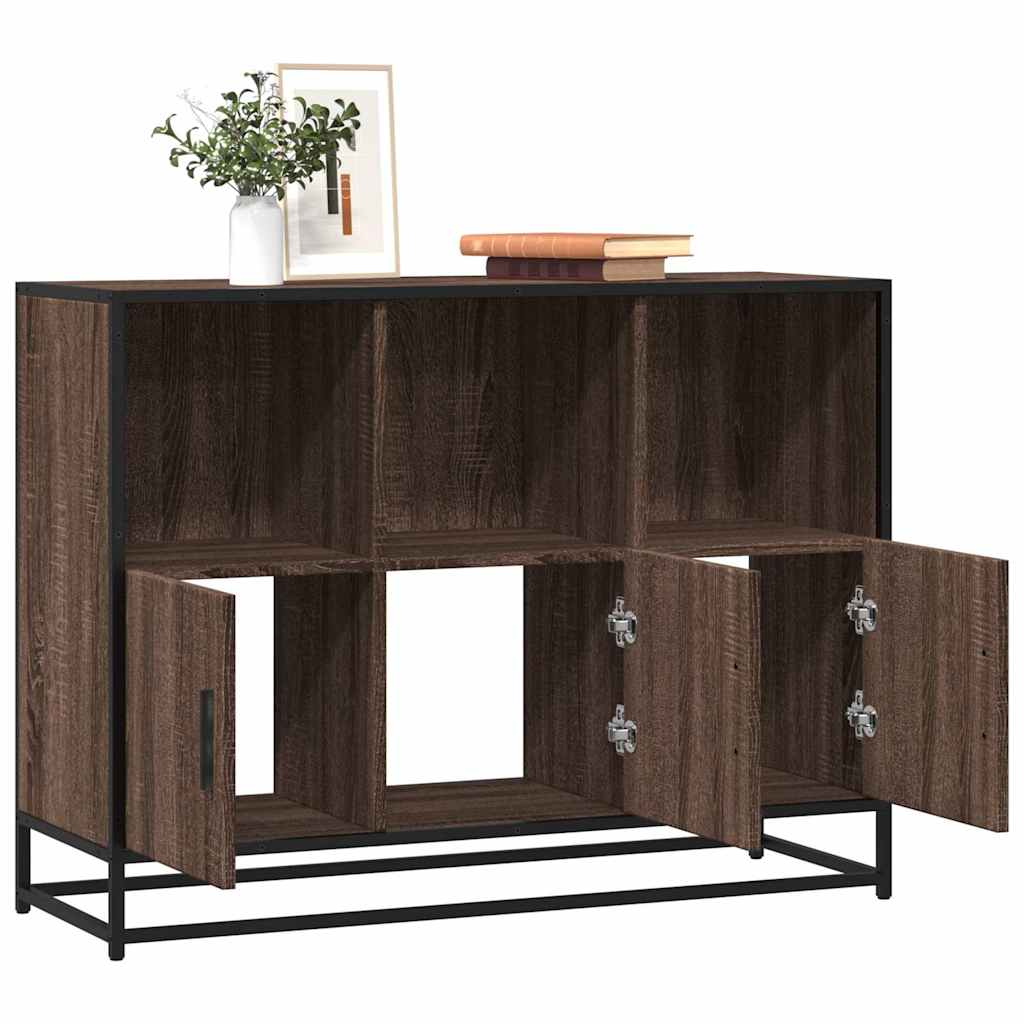 Credenza Rovere Marrone 100x35x76 cm in Legno Multistrato