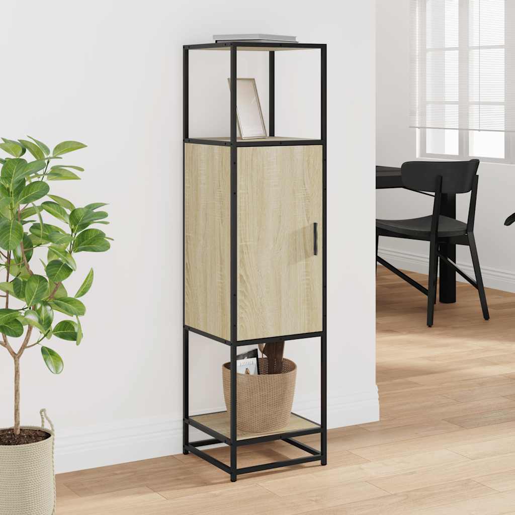 Credenza Rovere Sonoma 35,5x35x139 cm Legno Multistrato Metallo