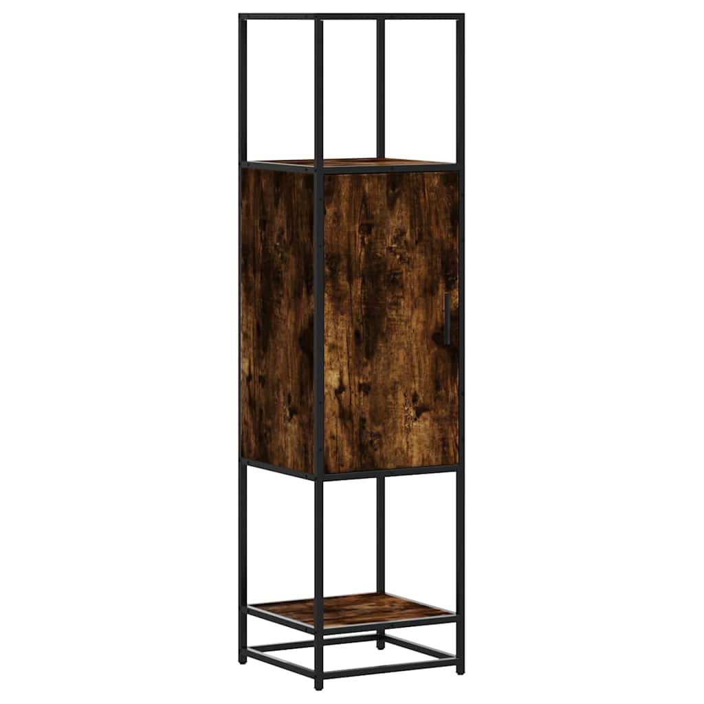 Credenza Rovere Fumo 35,5x35x139 cm Legno Multistrato Metallo