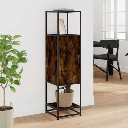 Credenza Rovere Fumo 35,5x35x139 cm Legno Multistrato Metallo