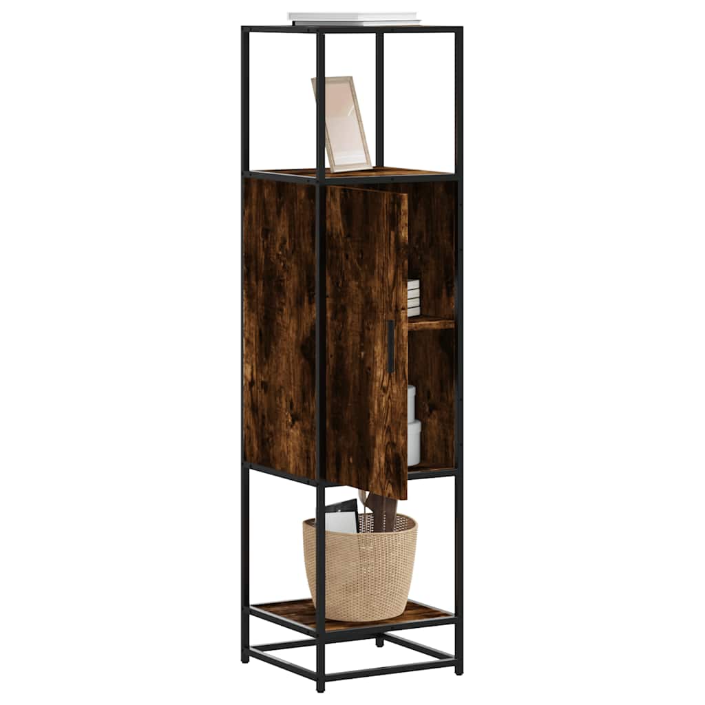 Credenza Rovere Fumo 35,5x35x139 cm Legno Multistrato Metallo