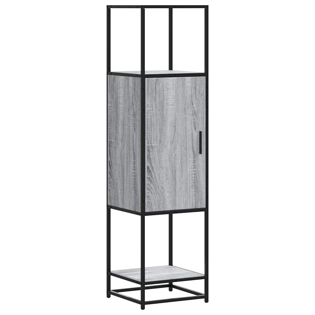 Credenza Grigio Sonoma 35,5x35x139 cm Legno Multistrato Metallo