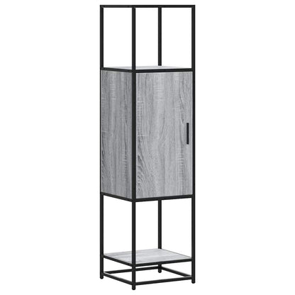 Credenza Grigio Sonoma 35,5x35x139 cm Legno Multistrato Metallo