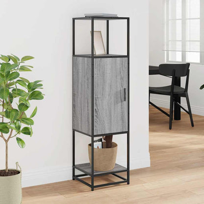 Credenza Grigio Sonoma 35,5x35x139 cm Legno Multistrato Metallo