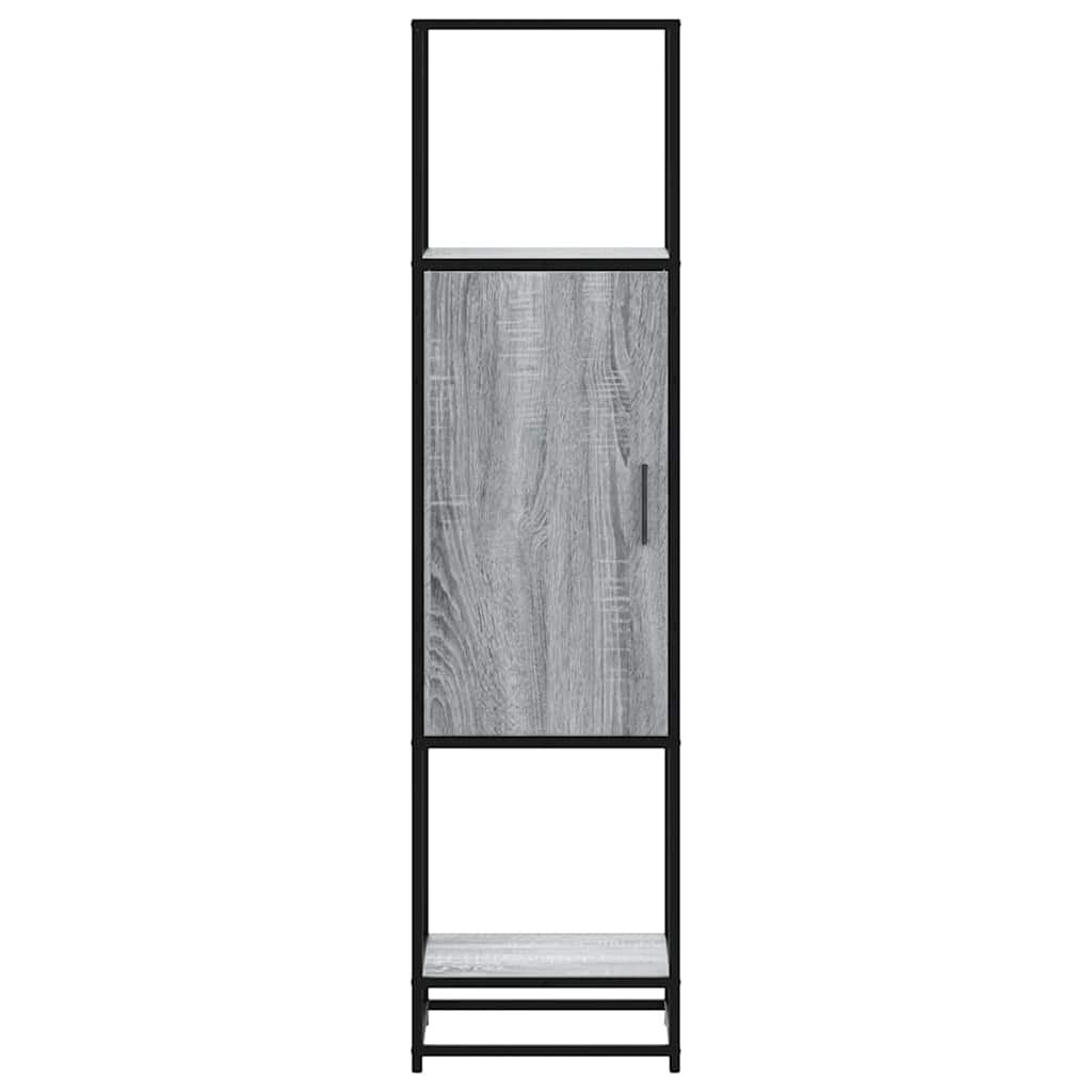 Credenza Grigio Sonoma 35,5x35x139 cm Legno Multistrato Metallo