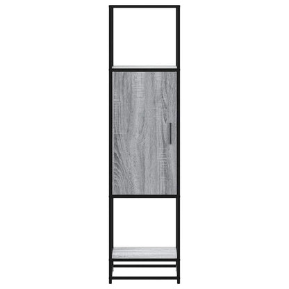 Credenza Grigio Sonoma 35,5x35x139 cm Legno Multistrato Metallo