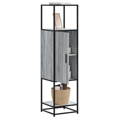 Credenza Grigio Sonoma 35,5x35x139 cm Legno Multistrato Metallo