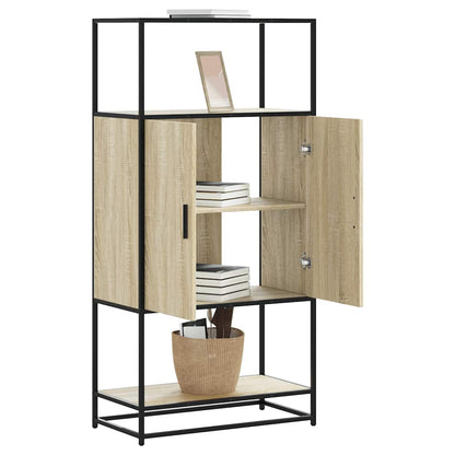 Credenza Rovere Sonoma 68x35x139 cm Legno Multistrato Metallo