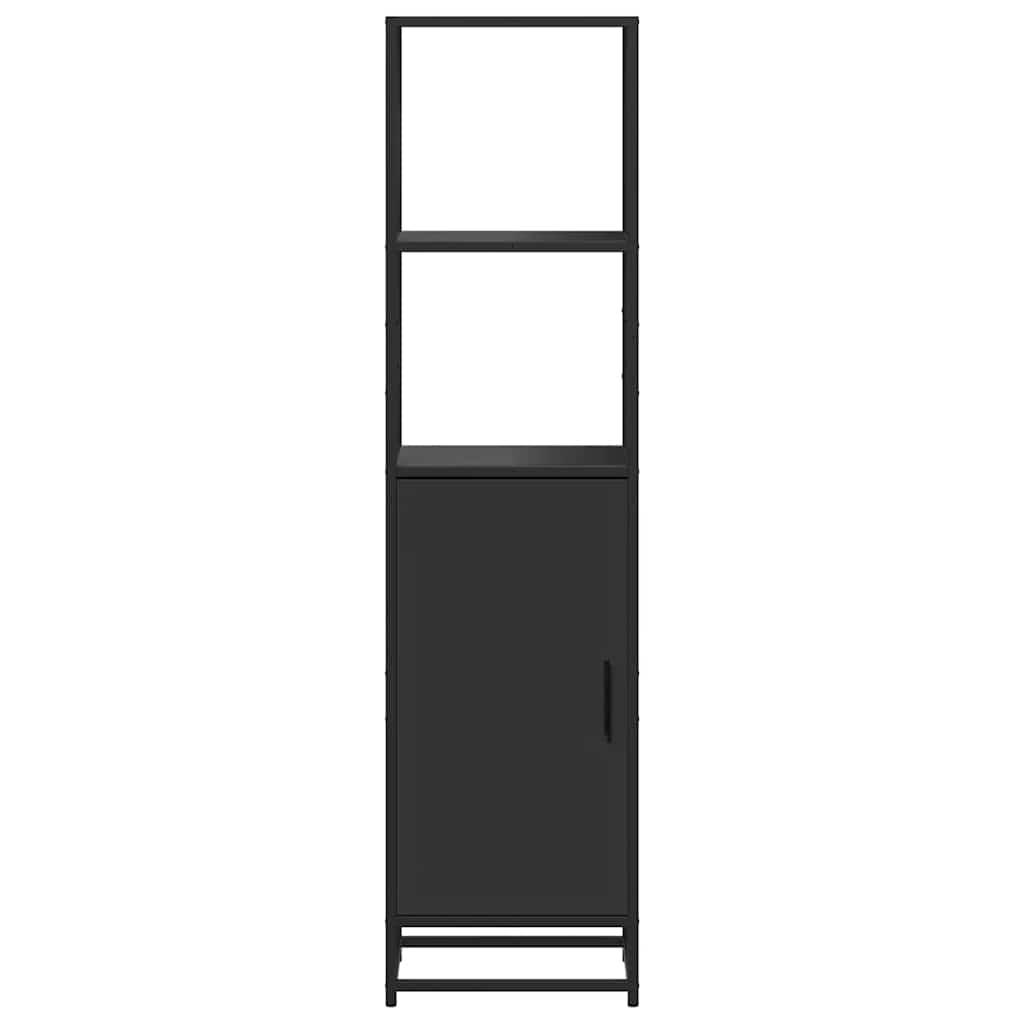 Credenza Nera 35,5x35x139 cm Legno Multistrato Metallo