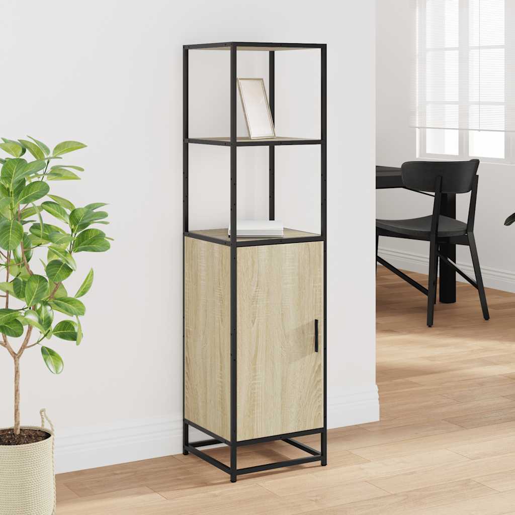 Credenza Rovere Sonoma 35,5x35x139 cm Legno Multistrato Metallo