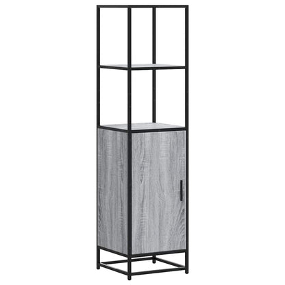 Credenza Grigio Sonoma 35,5x35x139 cm Legno Multistrato Metallo