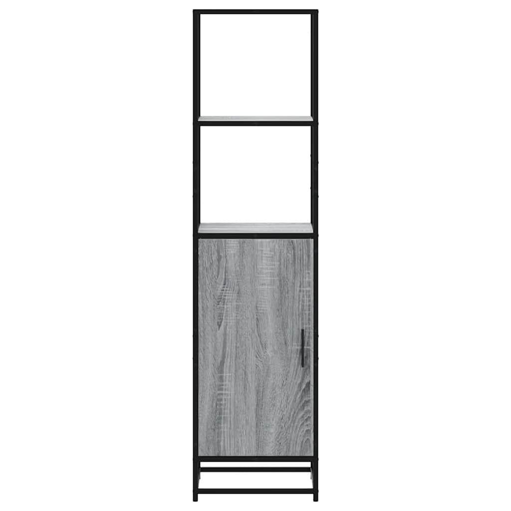 Credenza Grigio Sonoma 35,5x35x139 cm Legno Multistrato Metallo