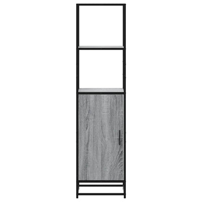 Credenza Grigio Sonoma 35,5x35x139 cm Legno Multistrato Metallo