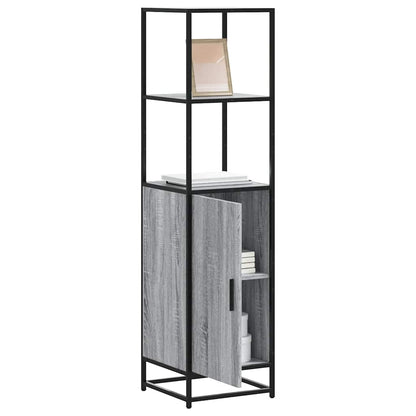 Credenza Grigio Sonoma 35,5x35x139 cm Legno Multistrato Metallo