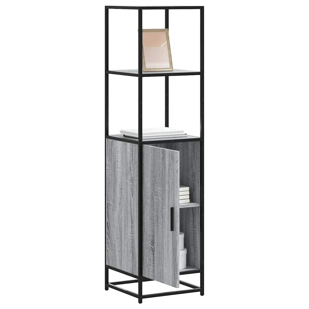 Credenza Grigio Sonoma 35,5x35x139 cm Legno Multistrato Metallo