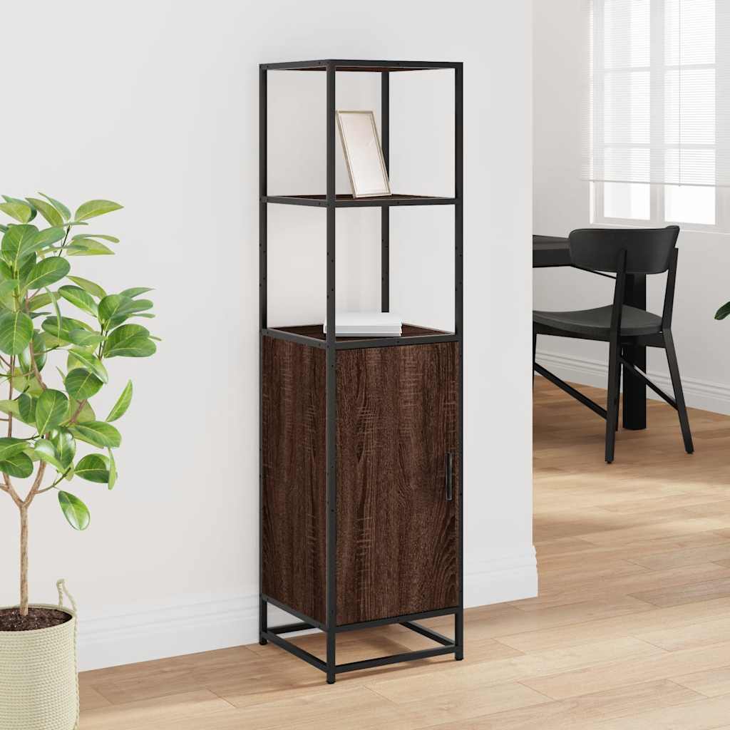 Credenza Rovere Marrone 35,5x35x139cm Legno Multistrato Metallo