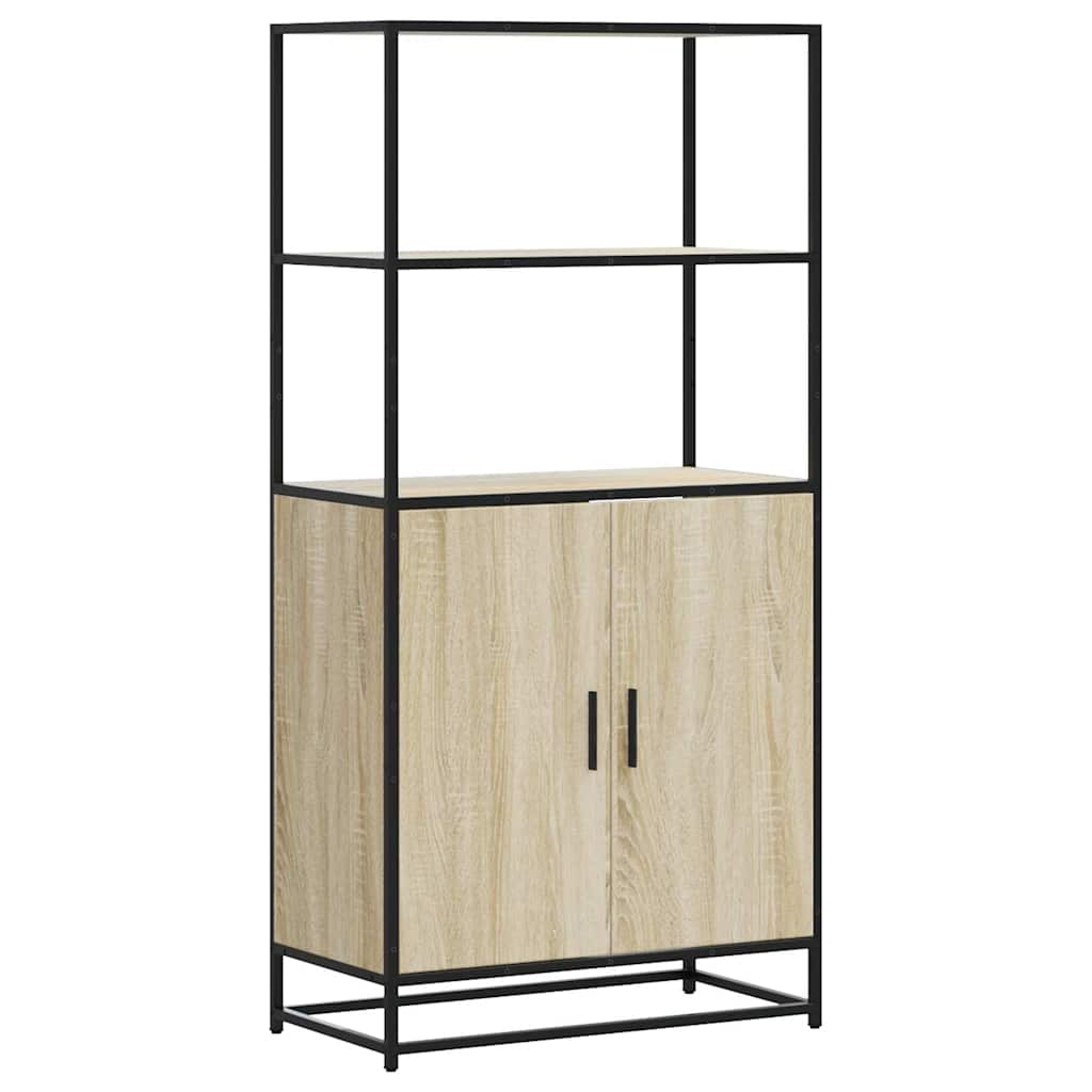 Credenza Rovere Sonoma 68x35x139 cm Legno Multistrato Metallo