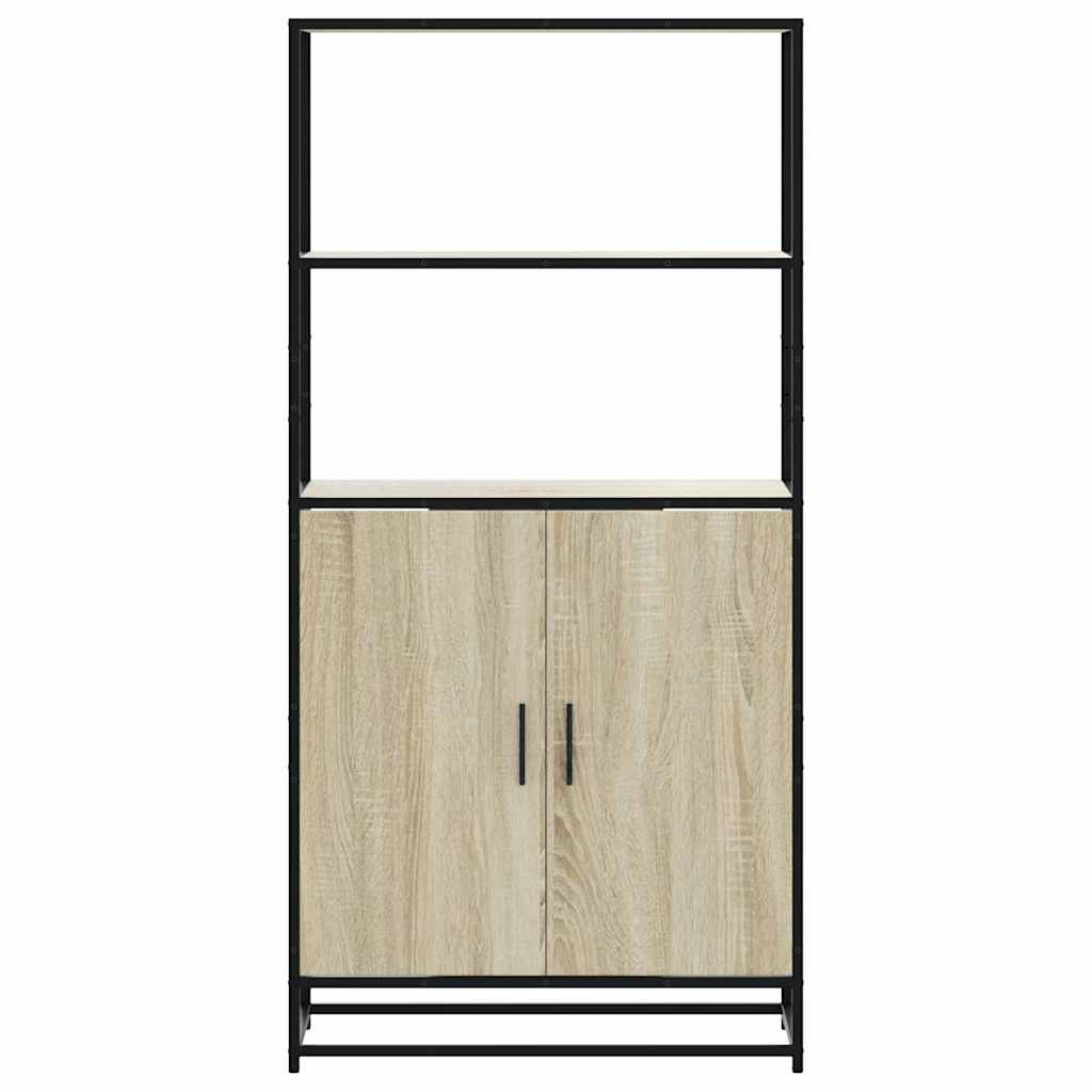 Credenza Rovere Sonoma 68x35x139 cm Legno Multistrato Metallo