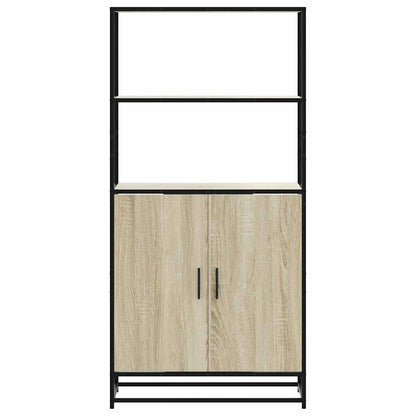 Credenza Rovere Sonoma 68x35x139 cm Legno Multistrato Metallo