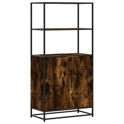 Credenza Rovere Fumo 68x35x139 cm Legno Multistrato Metallo