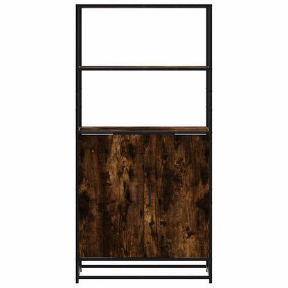 Credenza Rovere Fumo 68x35x139 cm Legno Multistrato Metallo