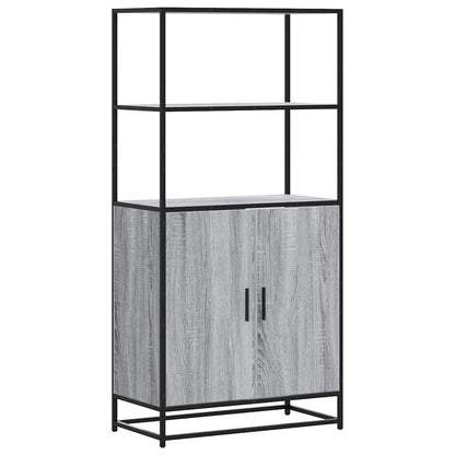 Credenza Grigio Sonoma 68x35x139 cm Legno Multistrato Metallo