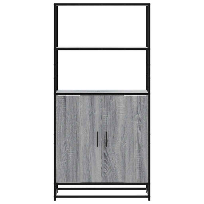 Credenza Grigio Sonoma 68x35x139 cm Legno Multistrato Metallo