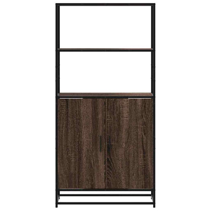 Credenza Rovere Marrone 68x35x139 cm Legno Multistrato Metallo