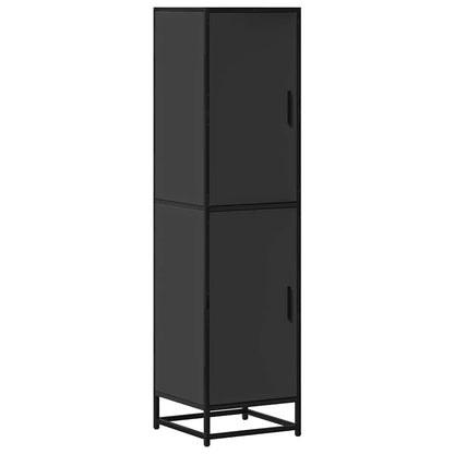 Credenza Nera 35,5x35x139 cm Legno Multistrato Metallo