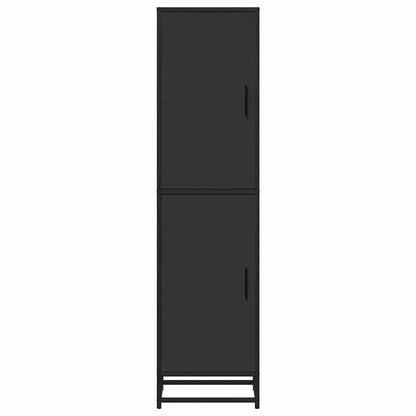 Credenza Nera 35,5x35x139 cm Legno Multistrato Metallo